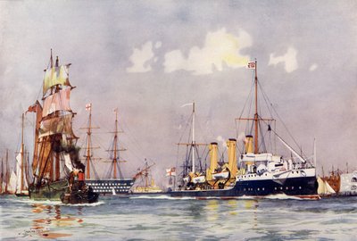 The Speedy Leaving Portsmouth by Charles Edward Dixon